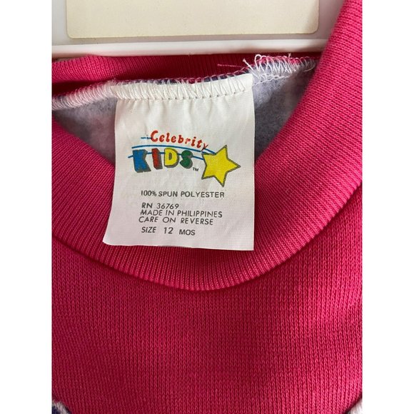 Celebrity Kids Multicolor Top Pink Bottoms Patch On Sleeves 12 Months 2 Piece Se - Picture 8 of 10